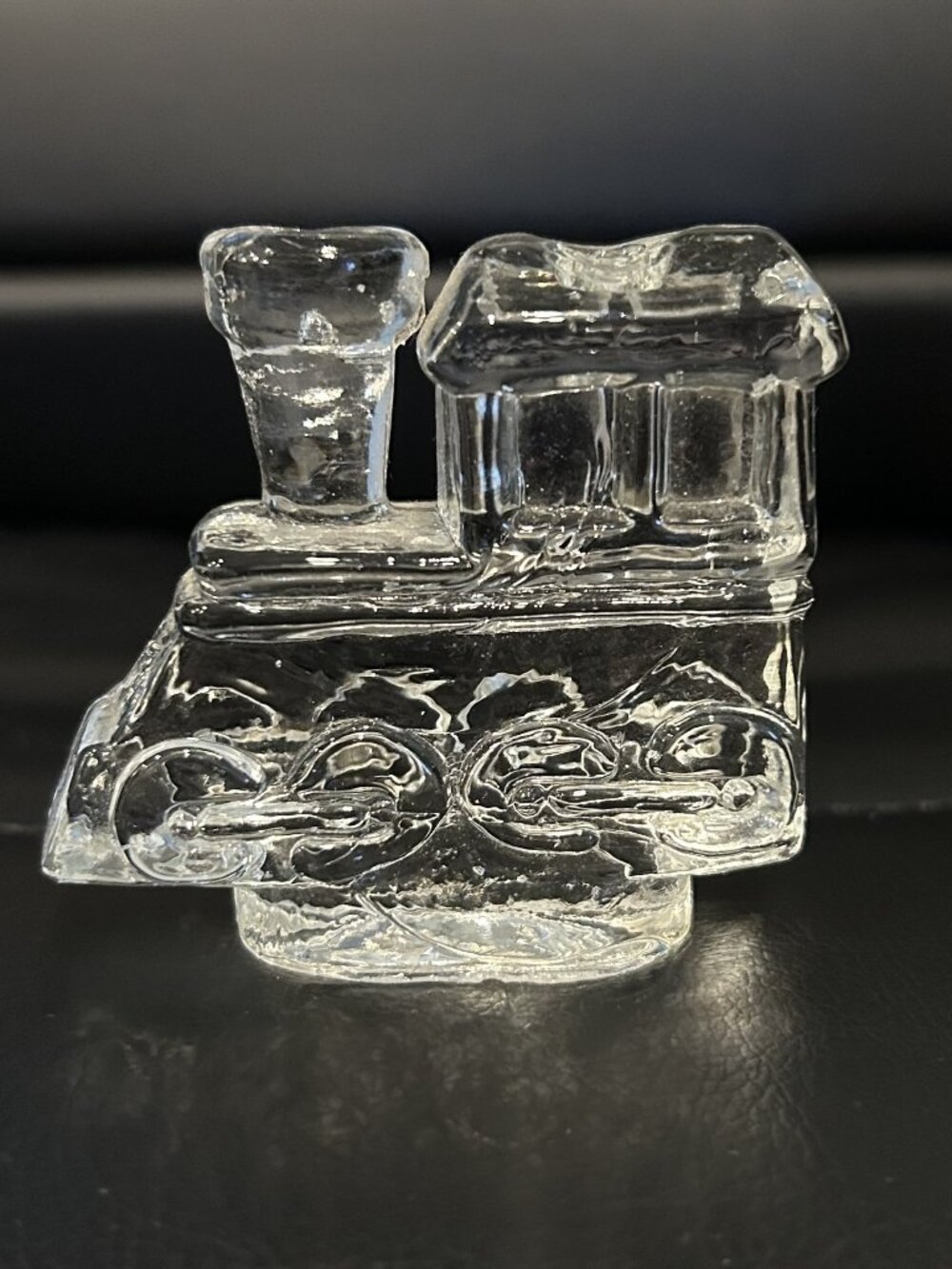 Glass Train Very Small Candle Holder